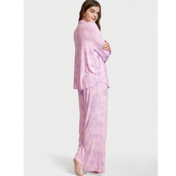 NWT $69 Victoria's Secret XXL Modal Tie Dye Long Sleeve Long Pajama Set SOFT - Picture 3 of 4